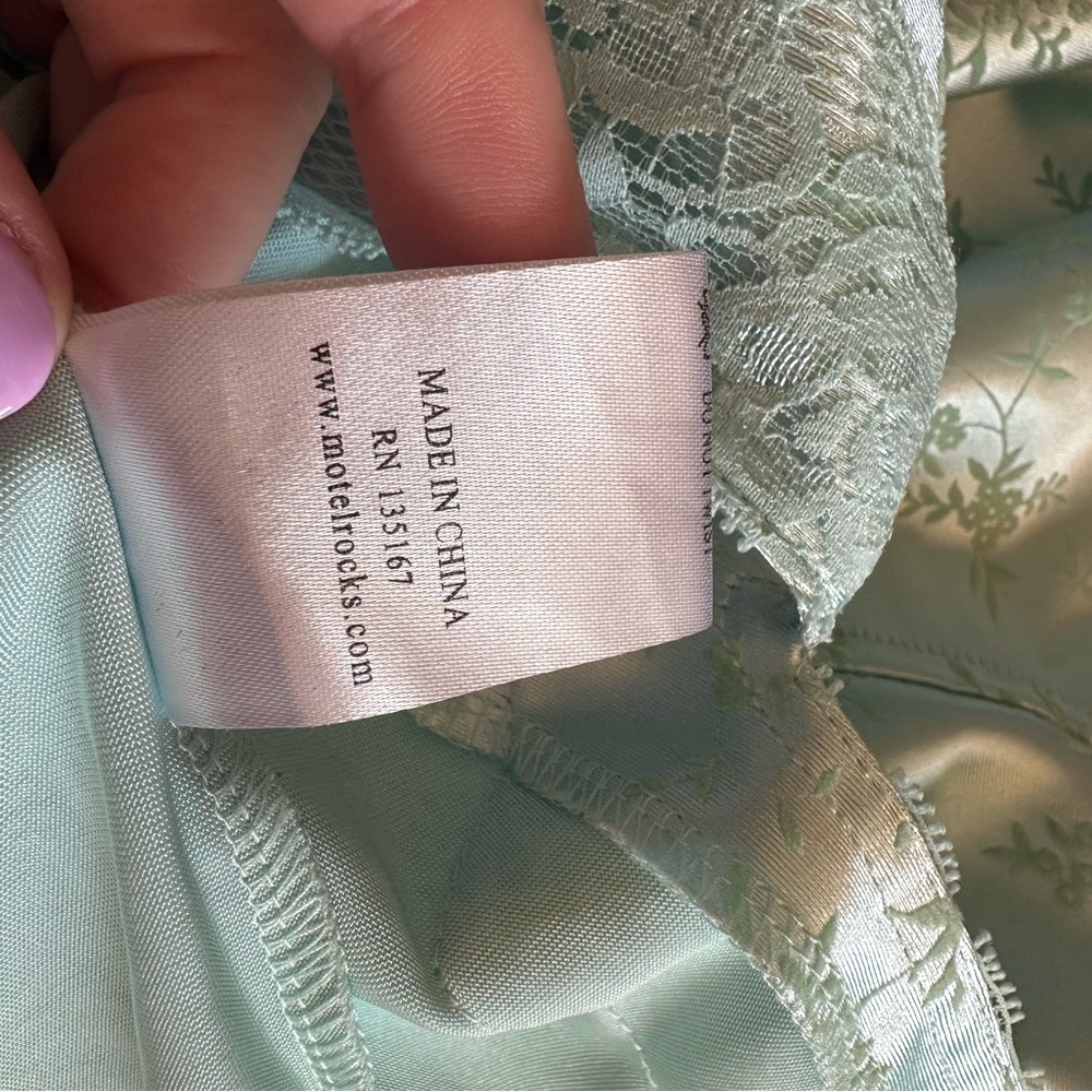 Motel rocks Coti Bodycon Dress In Botanist Flocking Spearmint size large - Picture 4 of 8